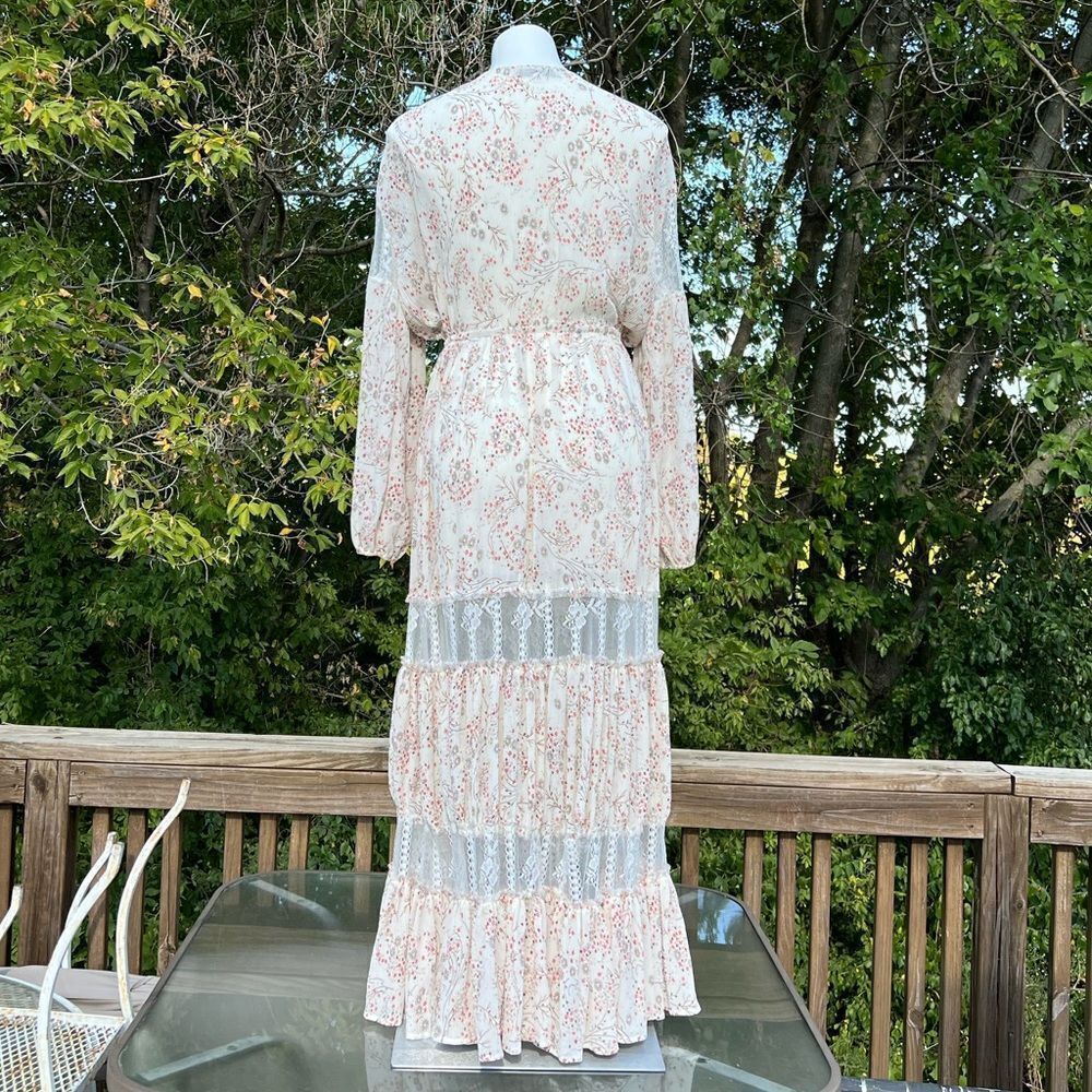 Island Tribe Manda Floral Boho Style Maxi Dress Size Small - Picture 5 of 7
